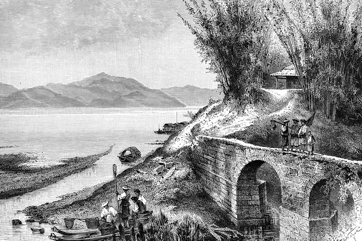 Vista no alto Yang-Tze-Kiang, c1890 de Unbekannt