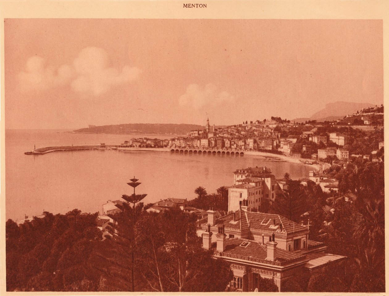 Vista tirada do Garavan Boulevard, Menton, 1930. de Unbekannt