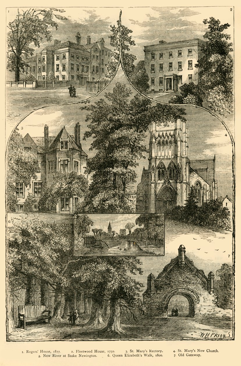 Vistas em Stoke Newington, c1876. de Unbekannt