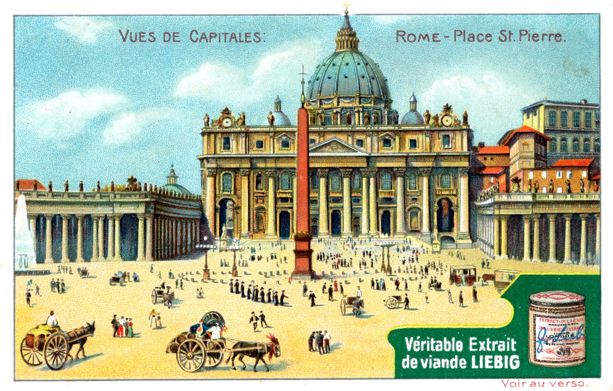 Vistas das capitais: Praça St Peters, Roma, c1900 de Unbekannt