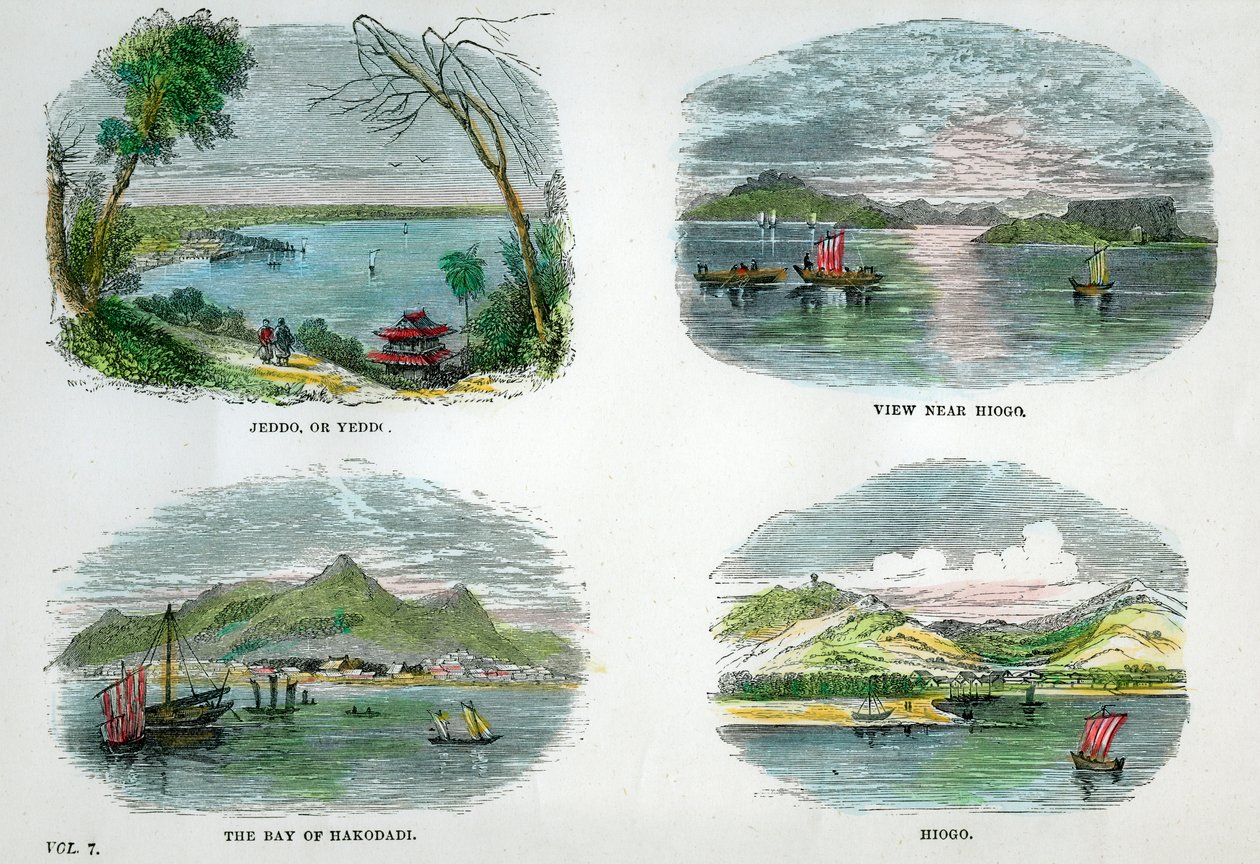 Vistas das principais cidades e portos do Japão, c1880 de Unbekannt