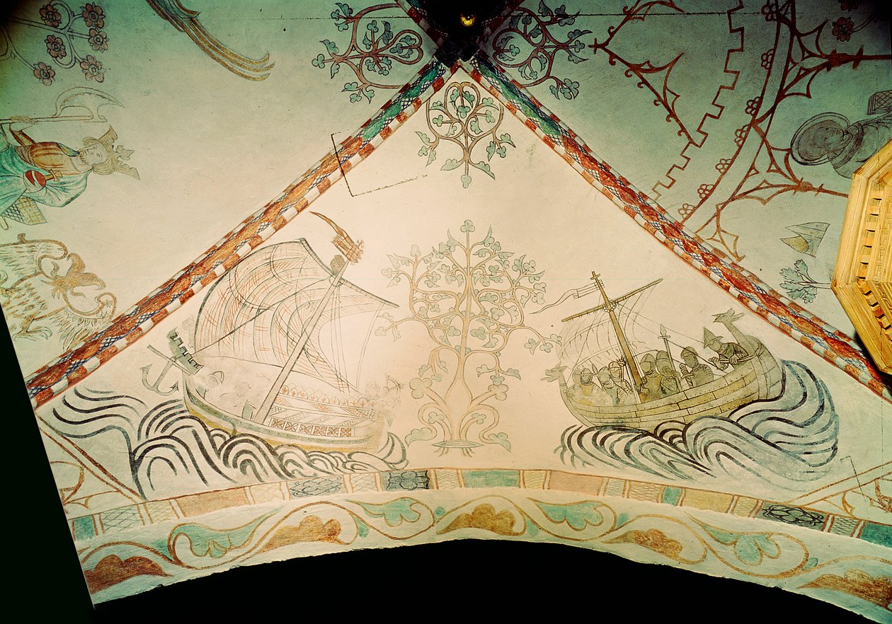 Navio Viking com proa do dragão, século XIV de Unbekannt