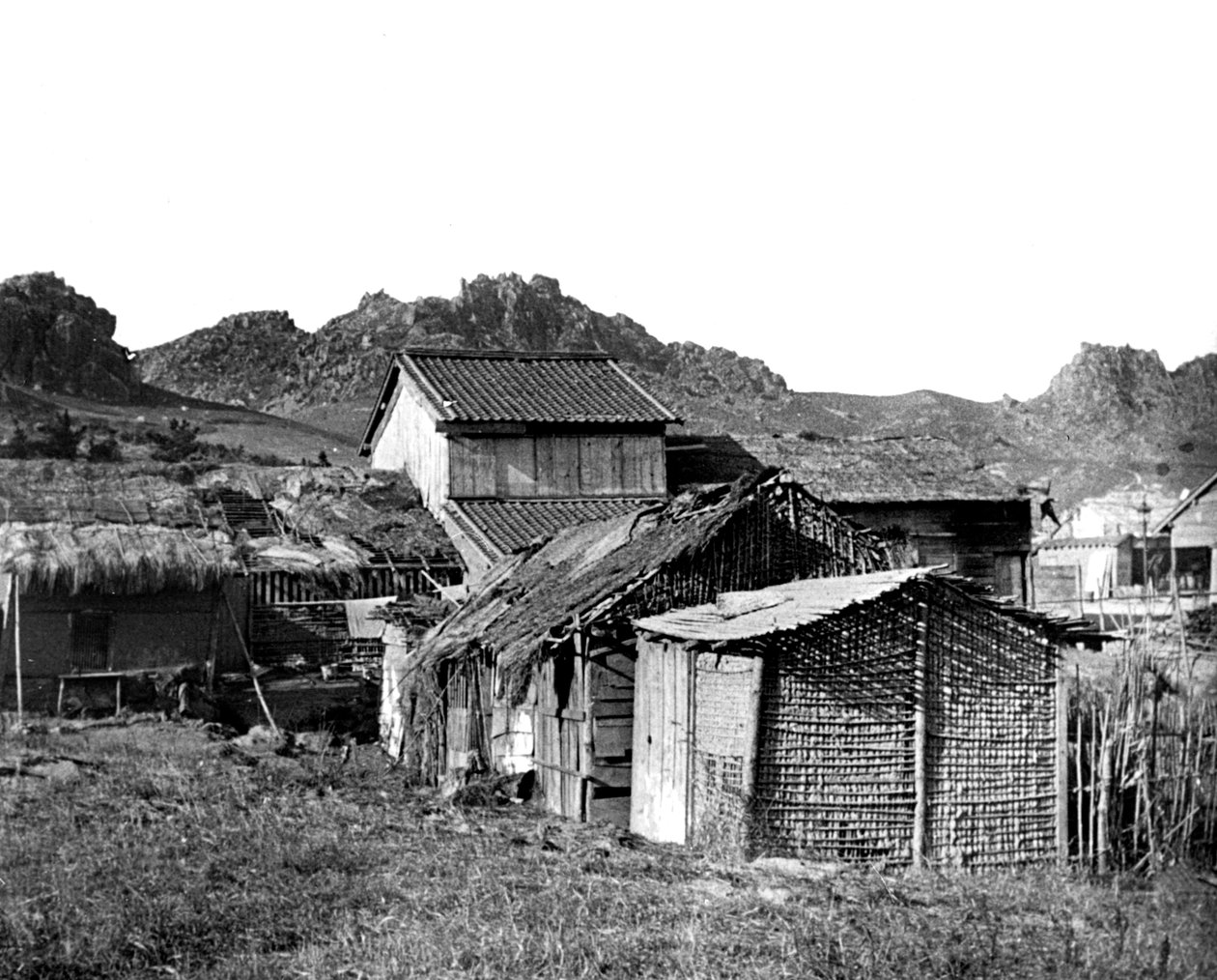 Cabanas de vila na Coréia, 1900 de Unbekannt