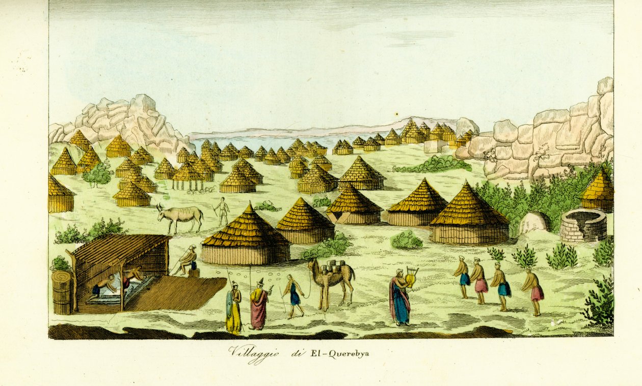 Aldeia de El Querebya (El Querebyn) sob o Reino Funj de Sennar, Sudão de Unbekannt