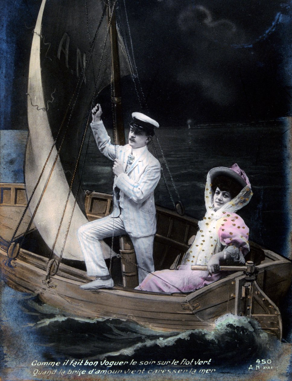 Cartão francês do vintage, c1900 de Unbekannt