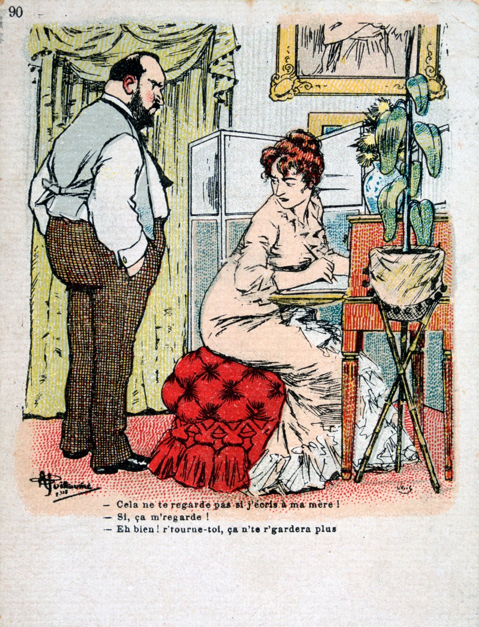 Cartão francês do vintage, c1900 de Unbekannt
