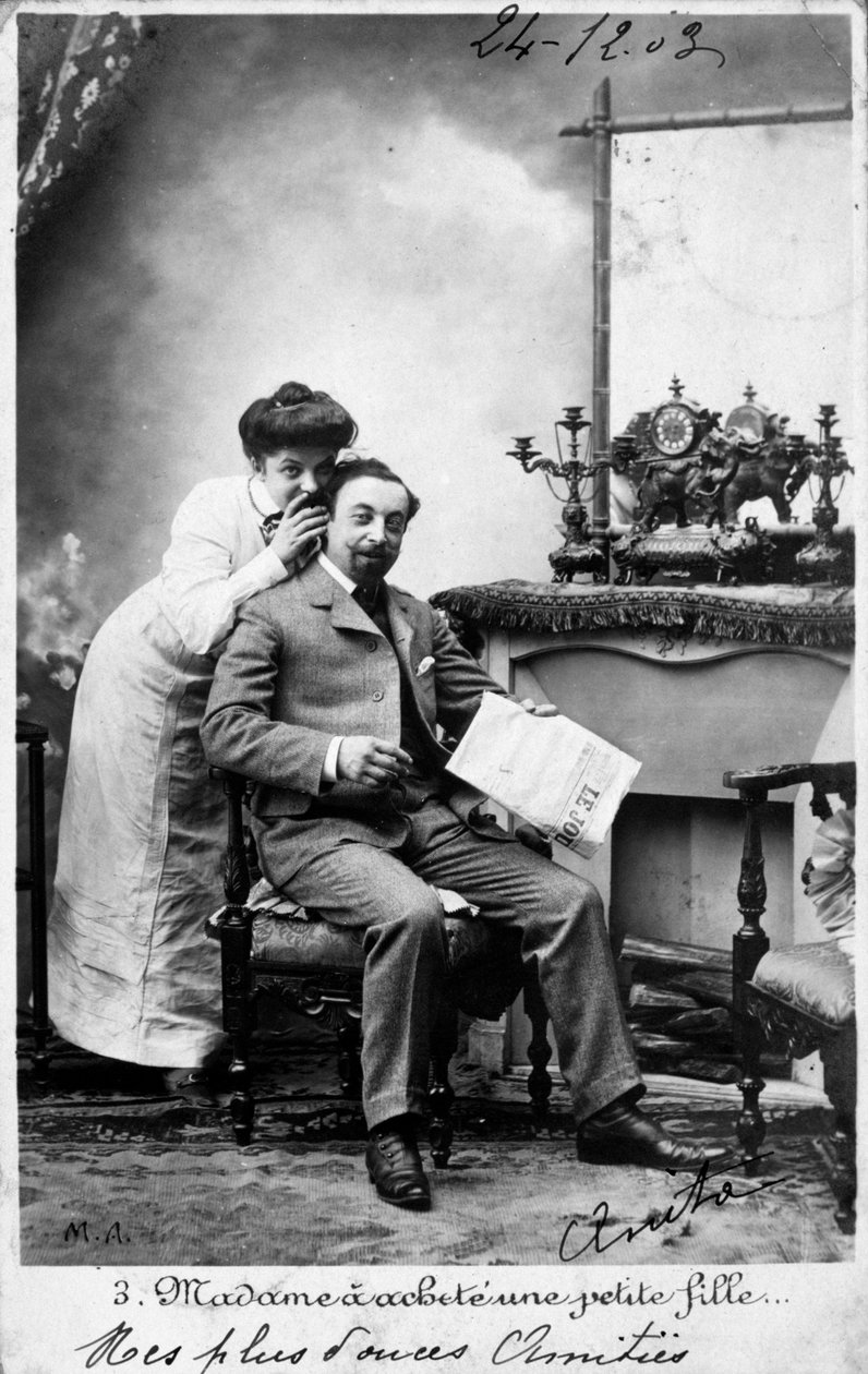 Cartão francês do vintage, c1900 de Unbekannt
