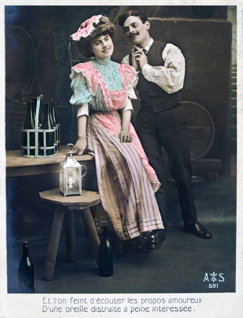 Cartão francês do vintage, c1900 de Unbekannt