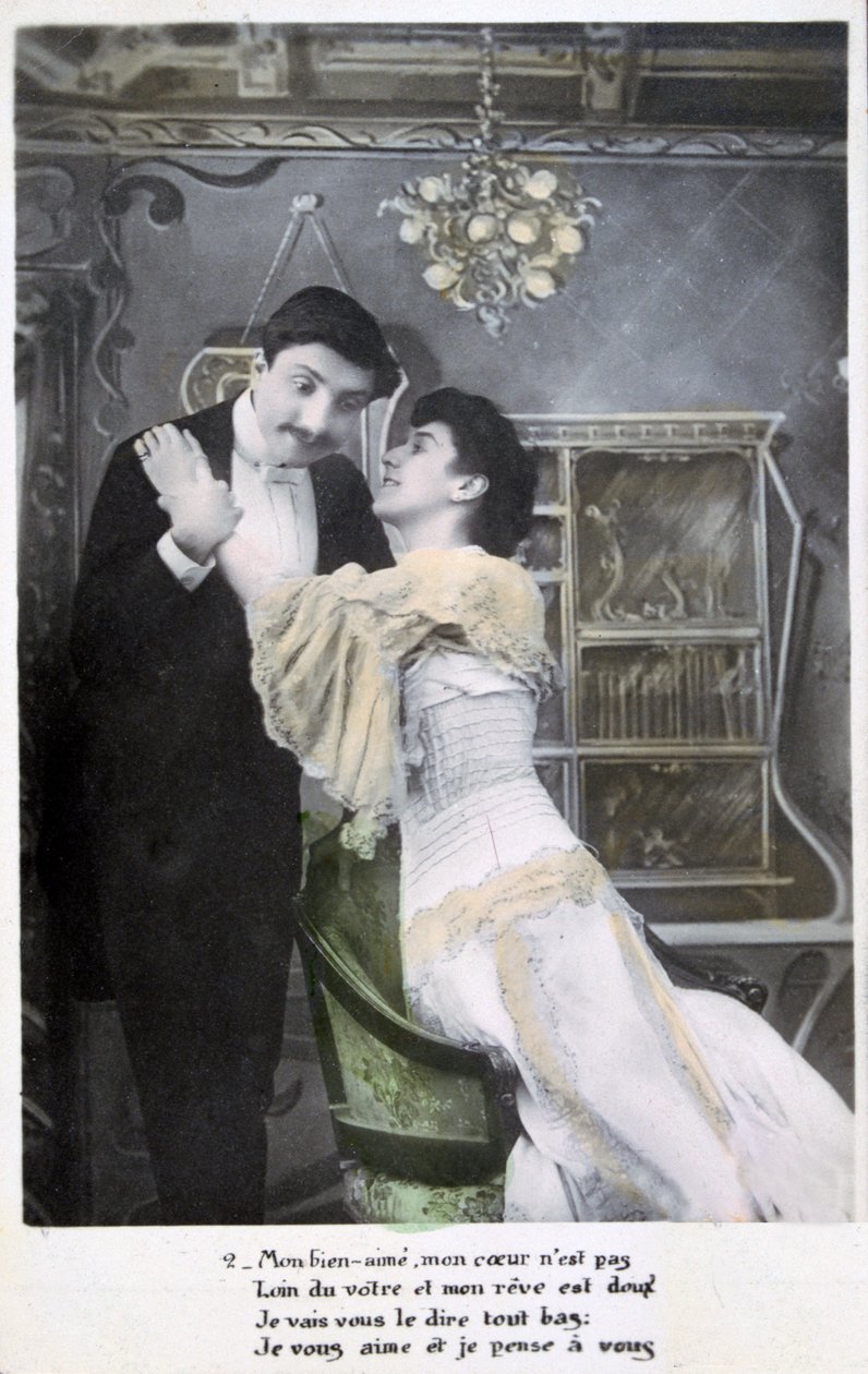 Cartão francês do vintage, c1900 de Unbekannt