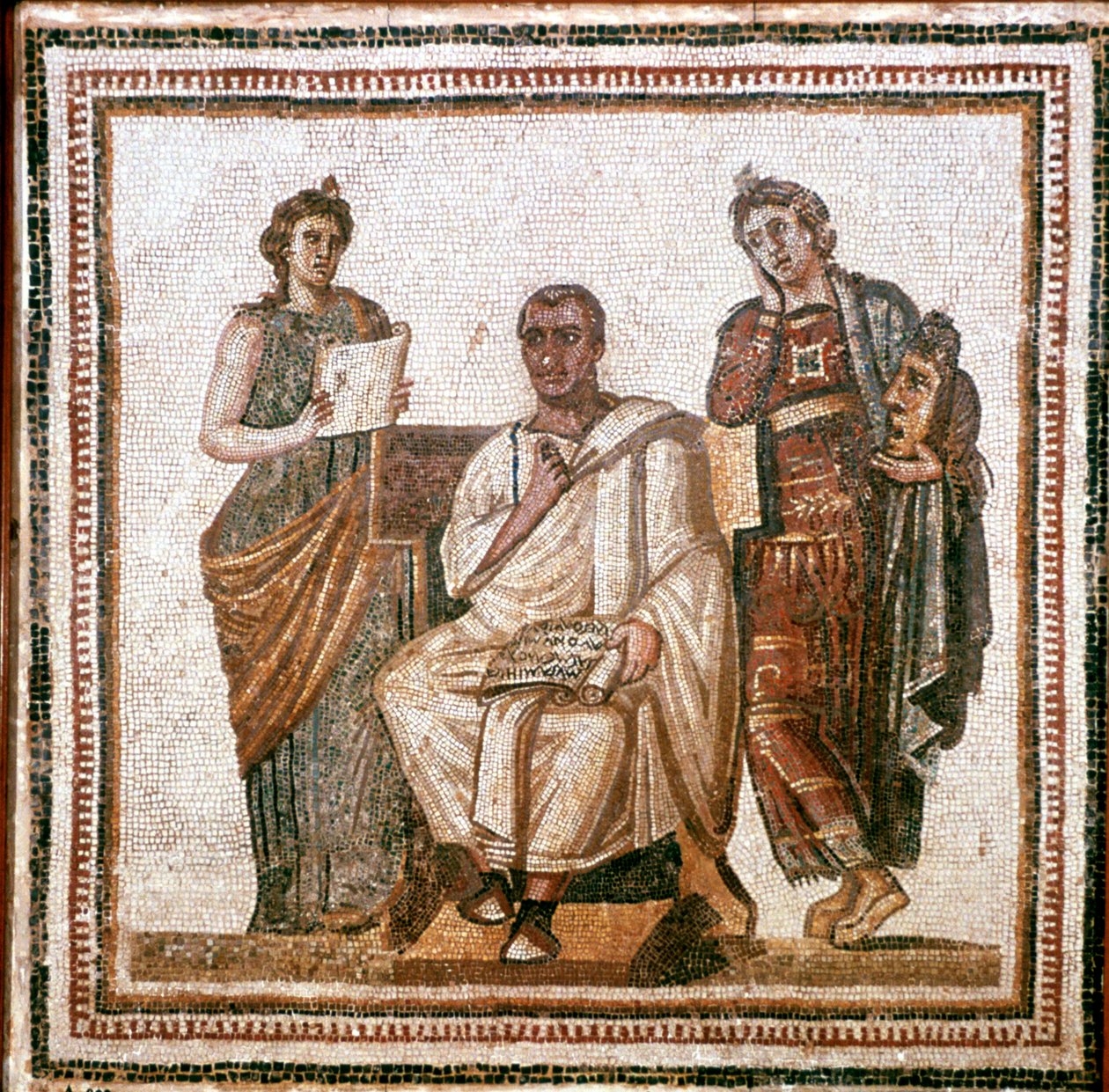 Virgílio e as musas, mosaico romano de Sousse, Tunísia, século III dC de Unbekannt