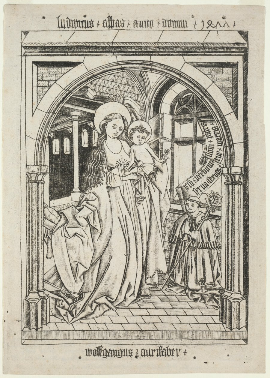 Virgem e Criança, Abade Ludwig Kneeling, 1400. de Unbekannt