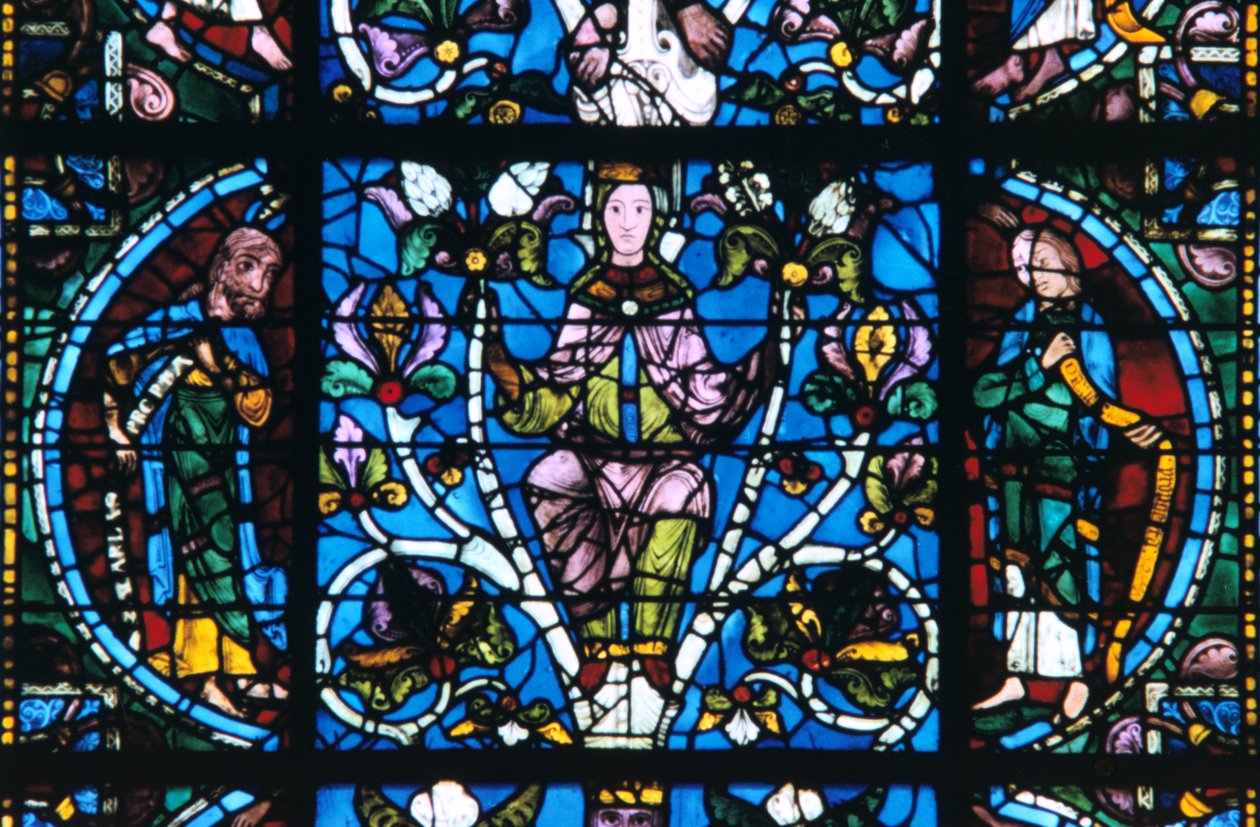 Virgem e Profetas, vitral, Catedral de Chartres, França, 1194-1260 de Unbekannt