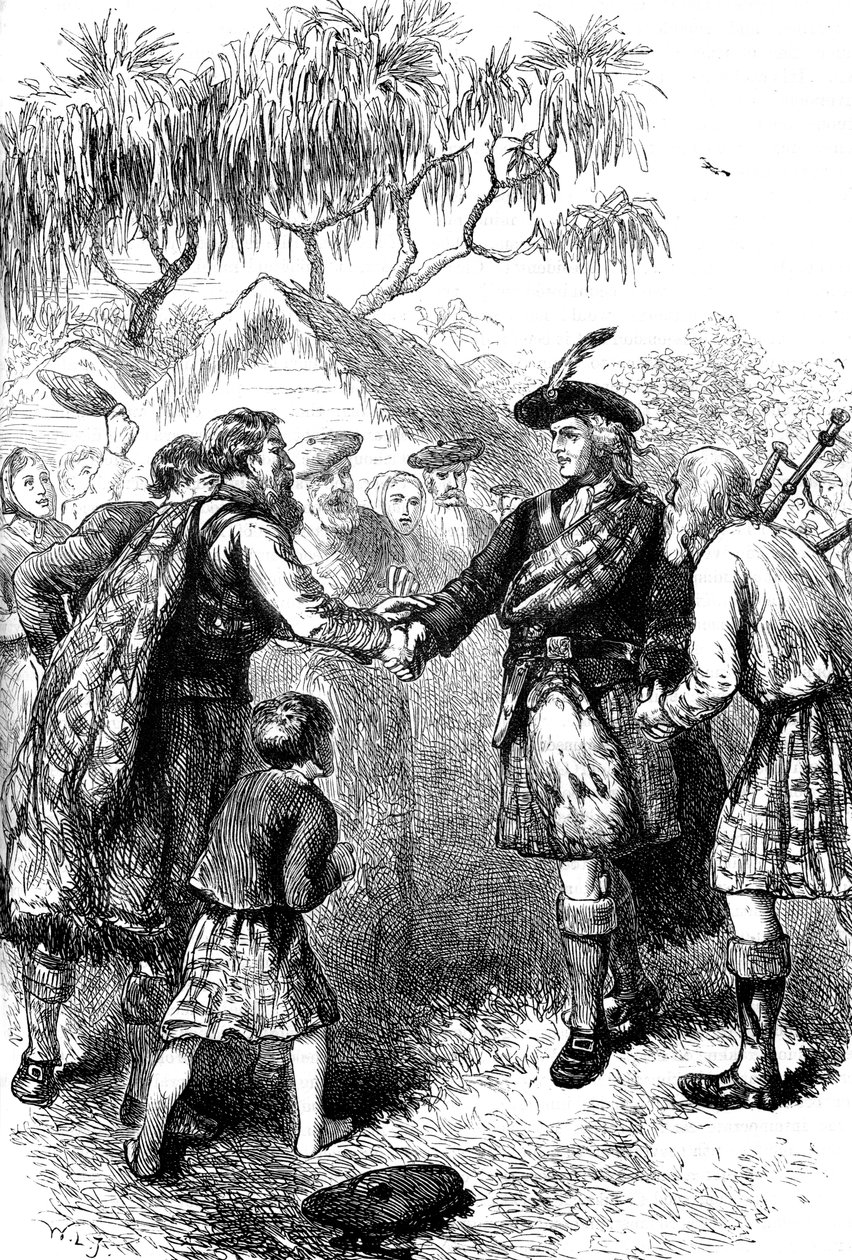 Visita de James Oglethorpe à colônia das montanhas, Geórgia, c1730s c1880 de Unbekannt