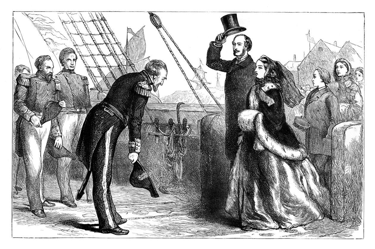 Visita da rainha e do príncipe Albert à resolução, 1856, c1888 de Unbekannt
