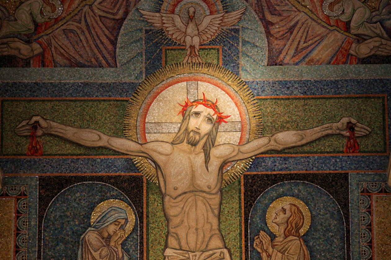 Visita basílicaCrucificação mosaico de Antoine Molkenboer, Annecy, França de Unbekannt