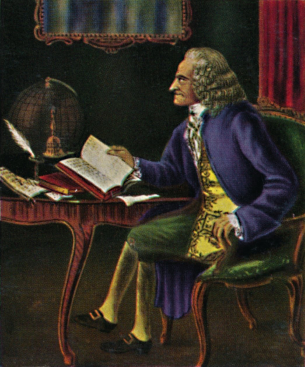 Voltaire 1694-1778. - Pintura de Carmontel, 1934. de Unbekannt
