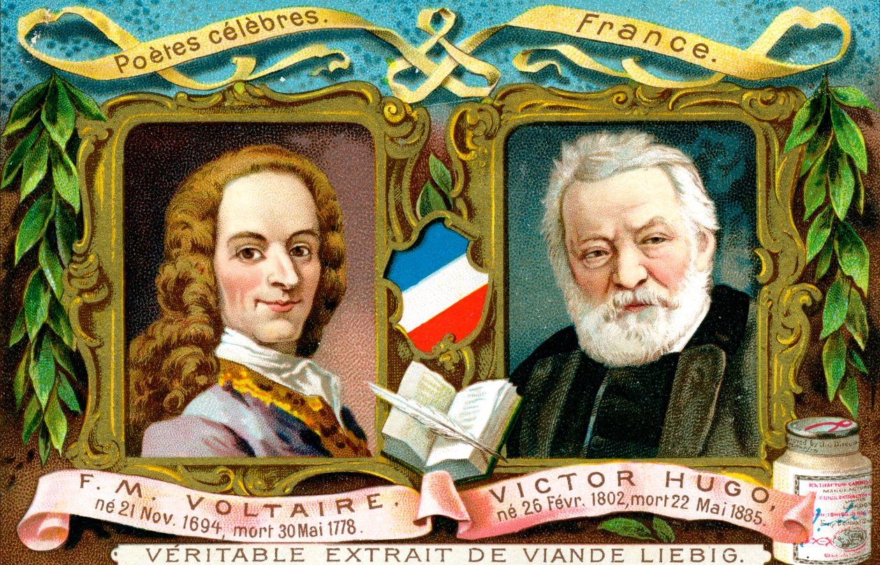 Voltaire e Victor Hugo, c1900 de Unbekannt