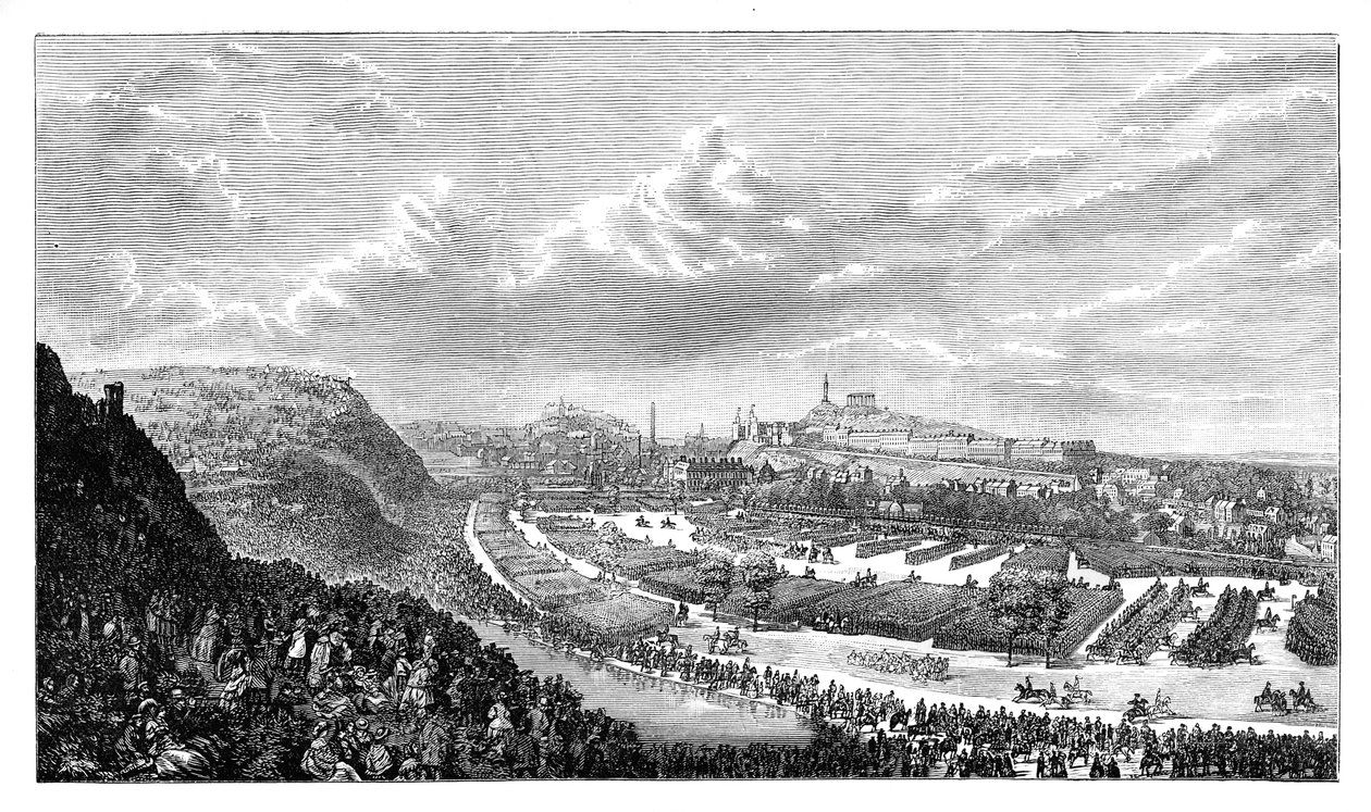 Revisão voluntária no Queens Park, Edimburgo, Escócia, 1860 de Unbekannt