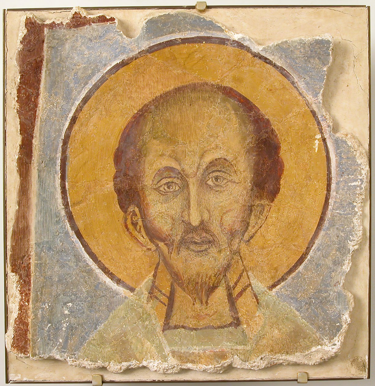 Pintura mural de Santo Masculino, bizantino, século XII, restauro moderno. de Unbekannt