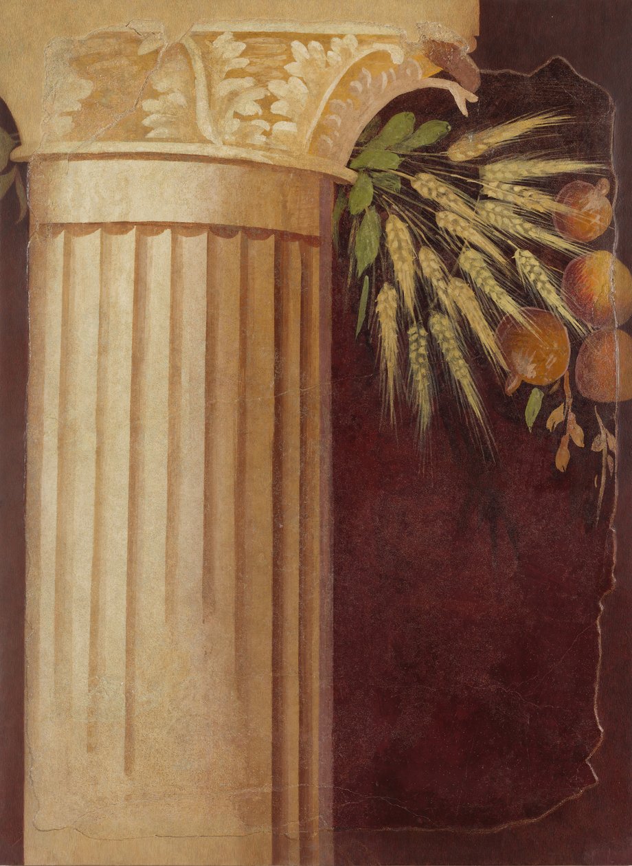 Fragmento de pintura de parede do peristilo da Villa de P. Fannius Synistor ..., ca. 50-40 aC de Unbekannt