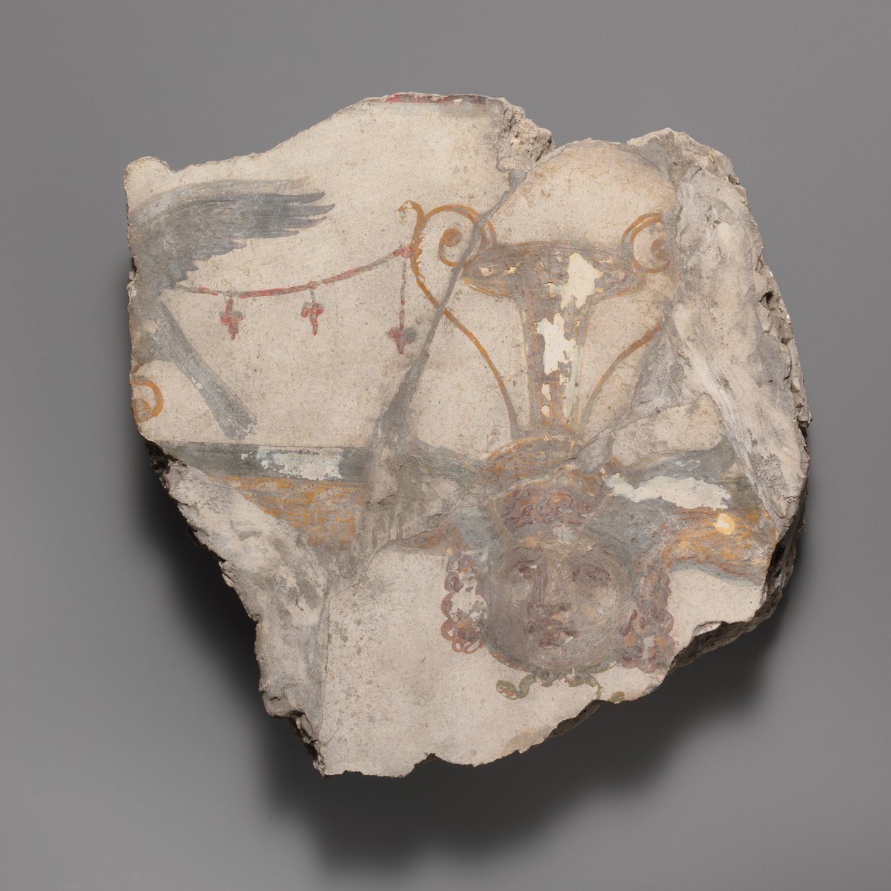 Fragmento de pintura mural com máscara de Górgona, ca. 14-68 d.C. de Unbekannt