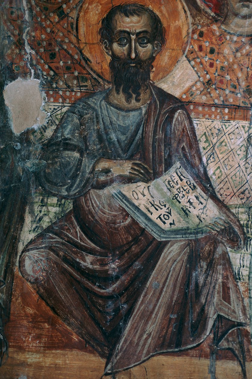 Pintura mural de um Santo no céu, século XIII de Unbekannt