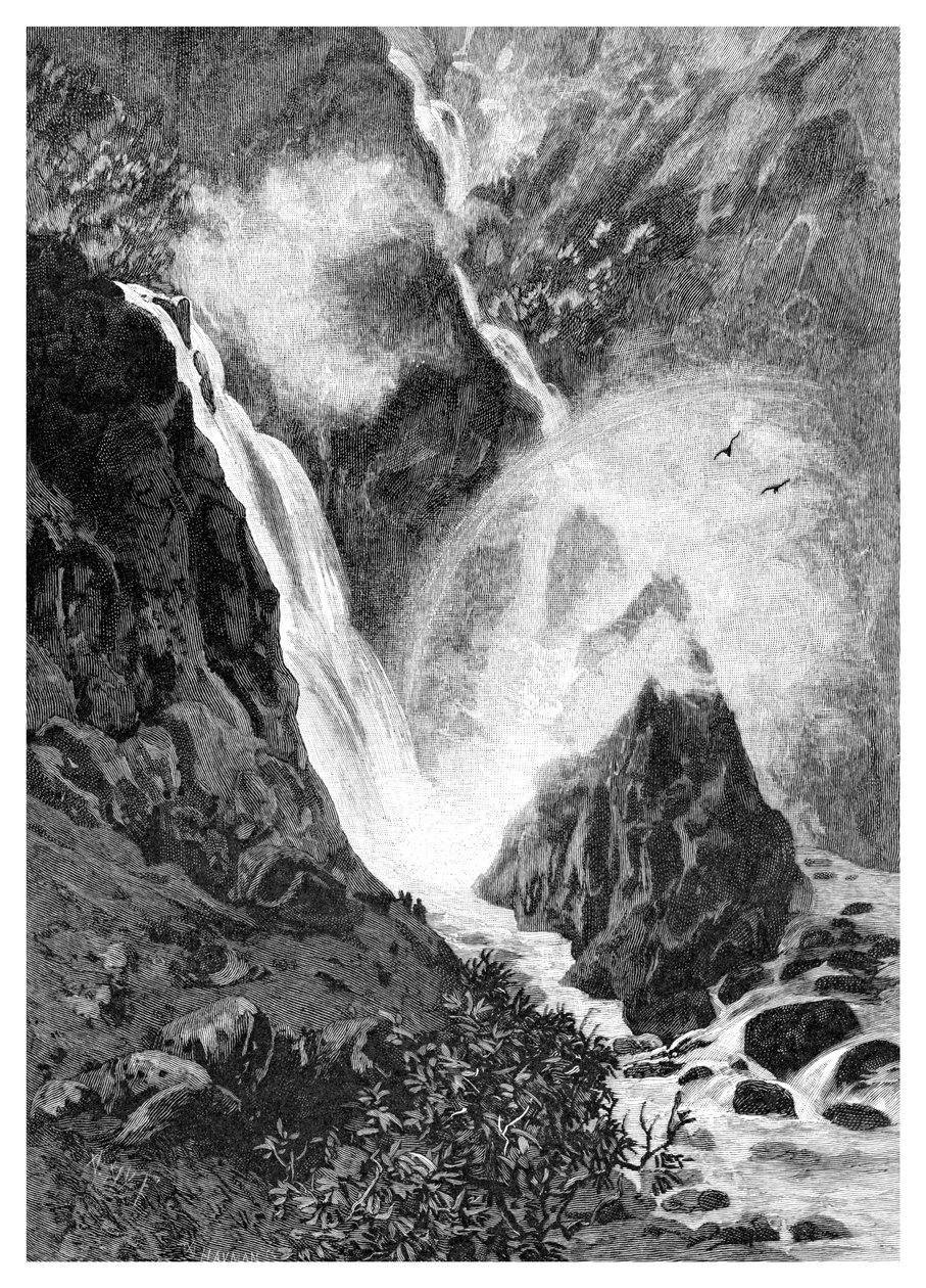 Cataratas de Wallamumbi, Nova Gales do Sul, Austrália, 1886 de Unbekannt