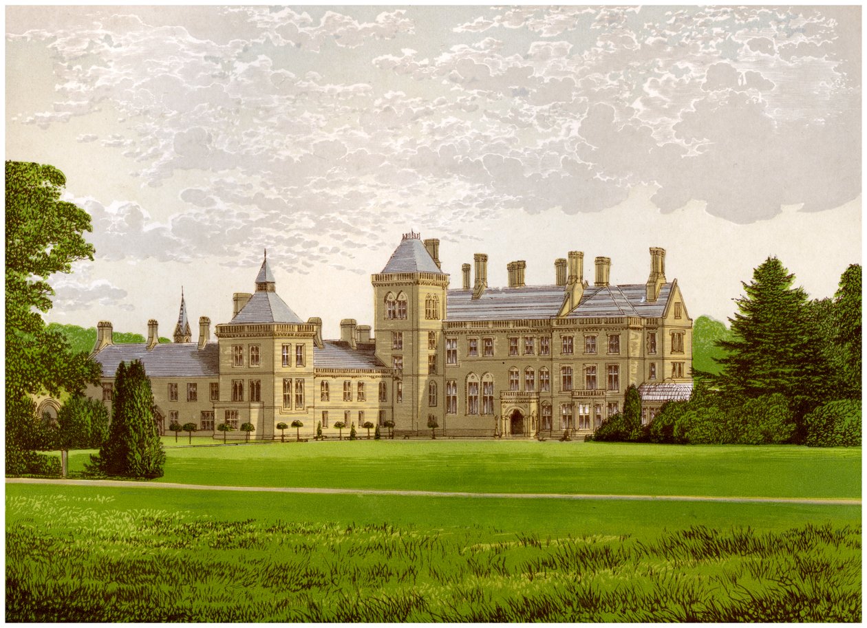 Walton Hall, Warwickshire, casa do Barão Mordaunt, c1880 de Unbekannt