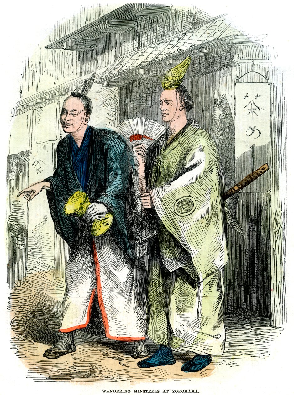 Menestréis errantes em Yokohama, Japão, 1864 de Unbekannt