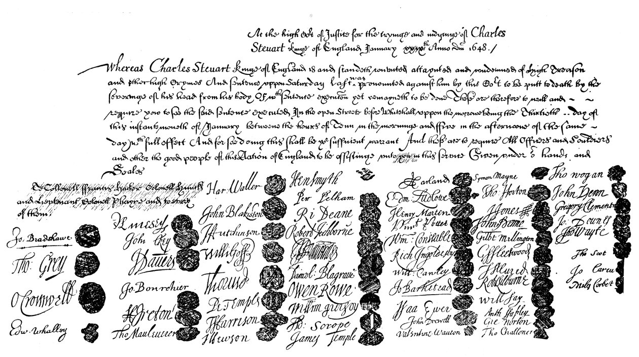 Mandado de execução do rei Carlos, 1648, 1909 de Unbekannt