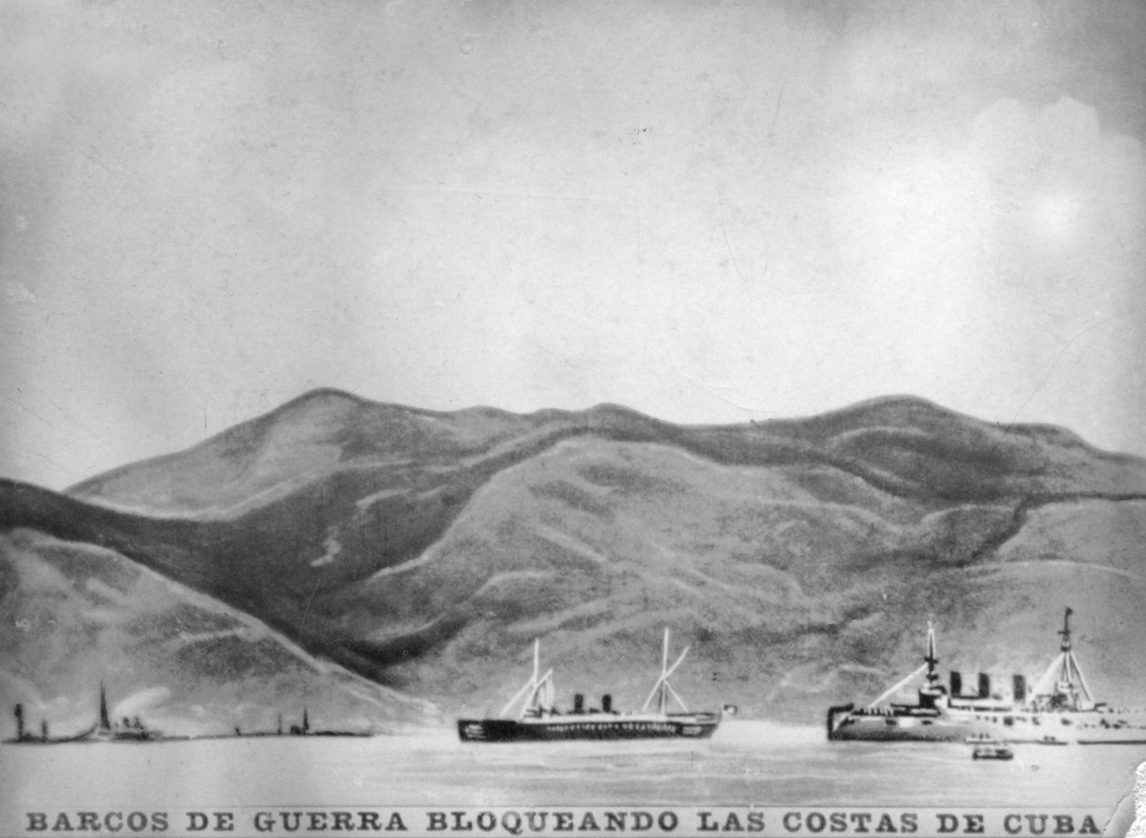 Navios de guerra bloqueando a costa de Cuba, 1898, 1920 de Unbekannt
