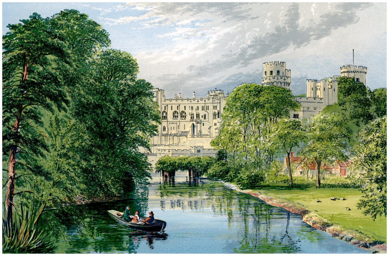 Warwick Castle, Warwickshire, casa do Conde de Warwick, c1880 de Unbekannt