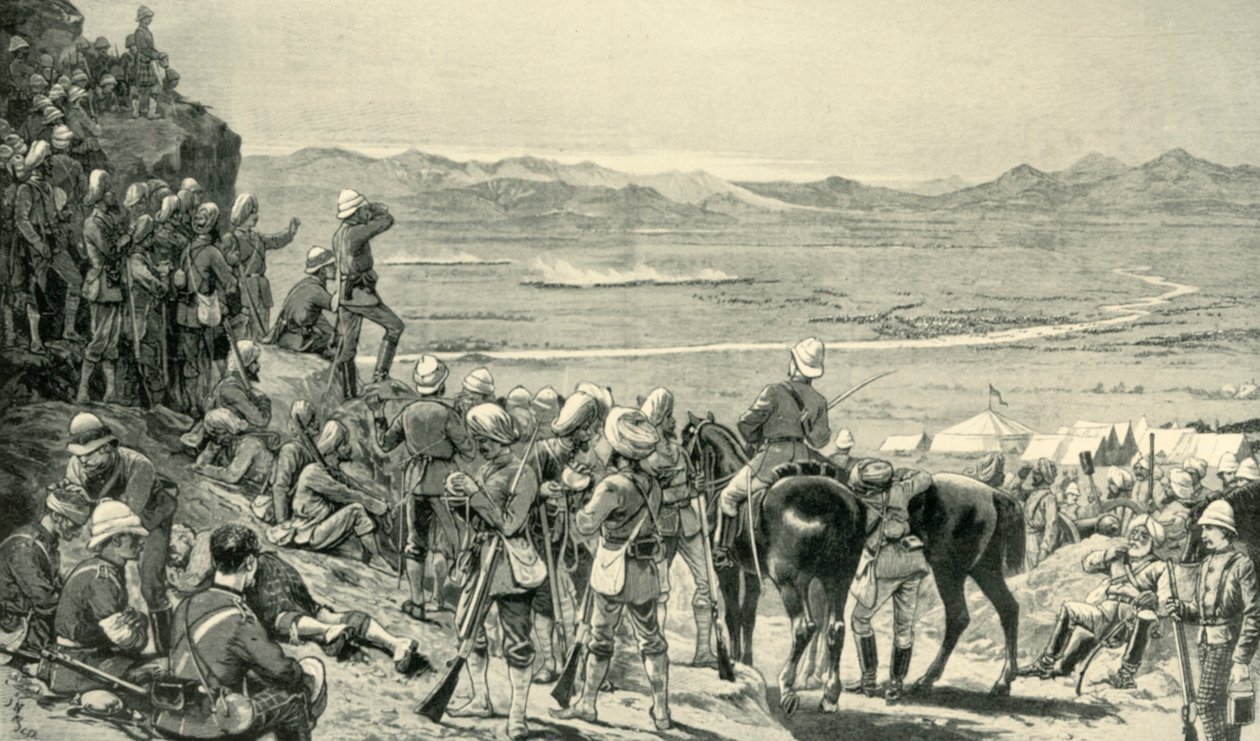 Observando a rota das forças afegãs da montanha Bab Wali, 1º de setembro de 1880, 1901. de Unbekannt