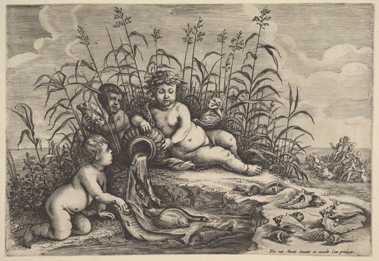 Água dos quatro elementos, depois de Avont, 1647. de Unbekannt