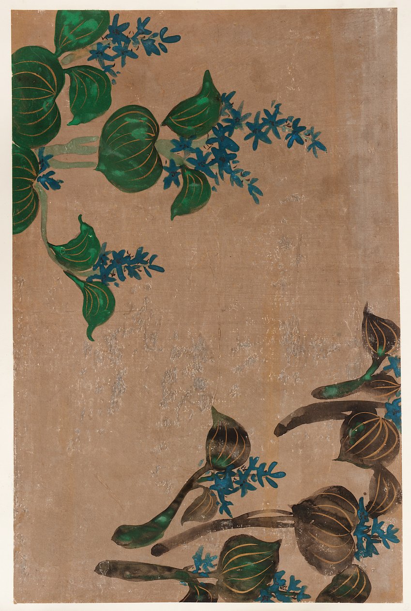 Plantas aquáticas com flores azuis, período Edo, 1615-1868. de Unbekannt
