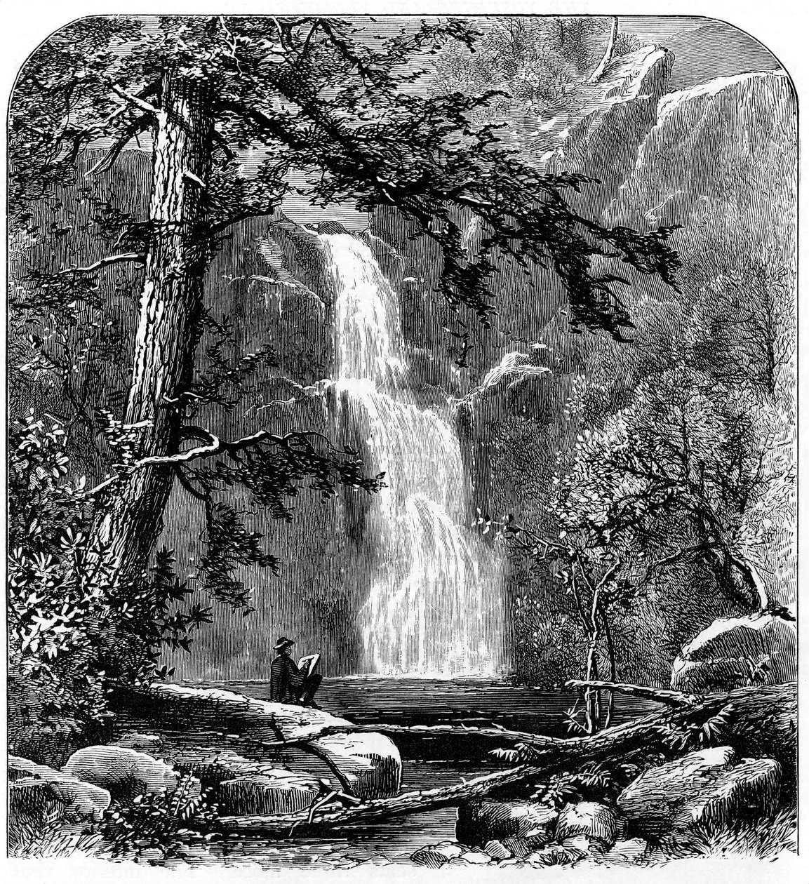 Cachoeira no vale de Yosemite, Califórnia, EUA, c1875 de Unbekannt