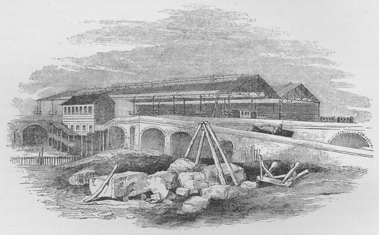 Estação Ferroviária Waterloo, como apareceu quando foi construída pela primeira vez, c1848, 1912 de Unbekannt