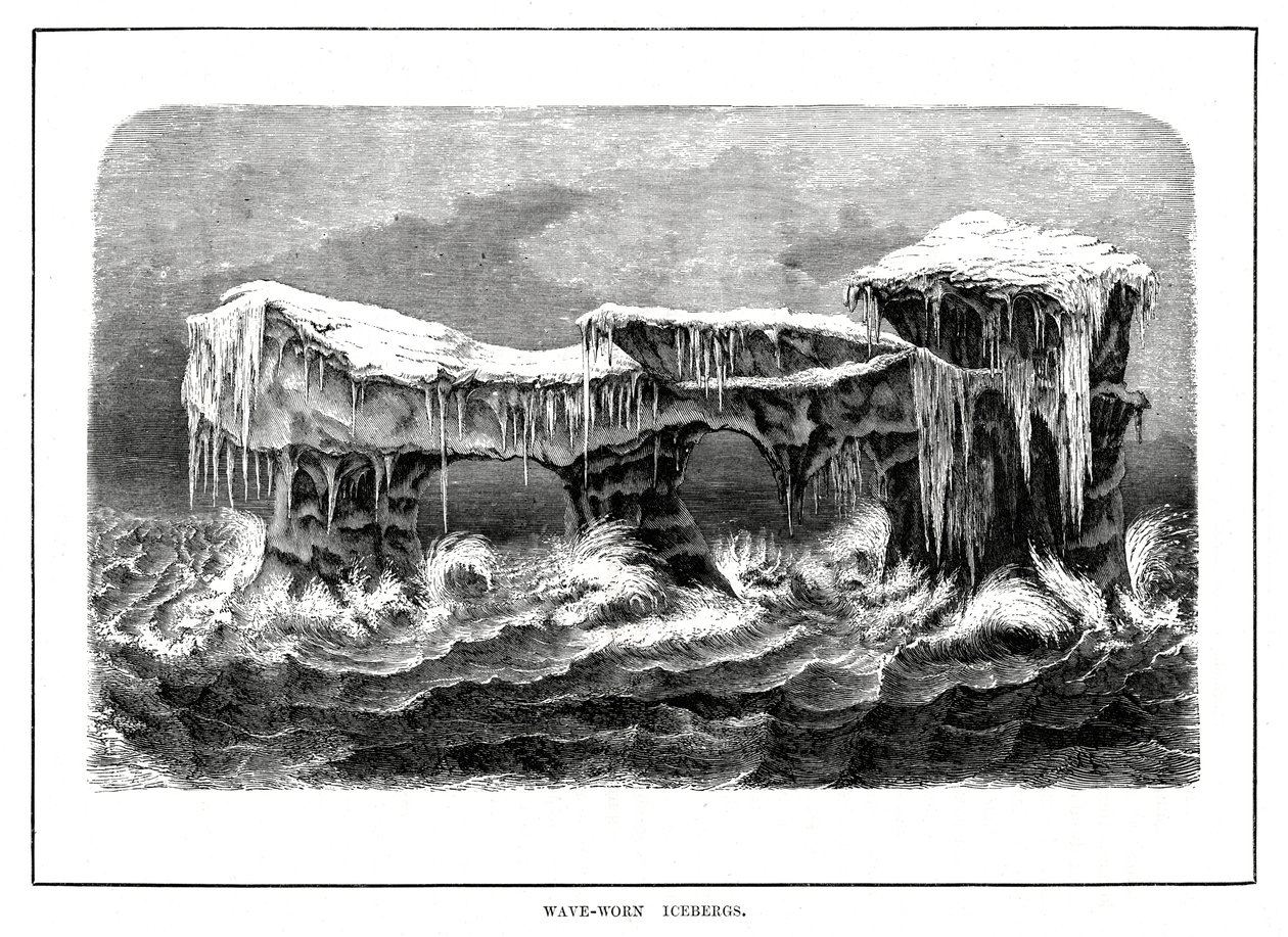 Icebergs desgastados por ondas, 1877 de Unbekannt