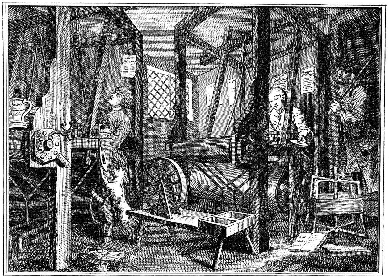 Tecelagem em Spitalfields, Londres, 1747 1894 de Unbekannt