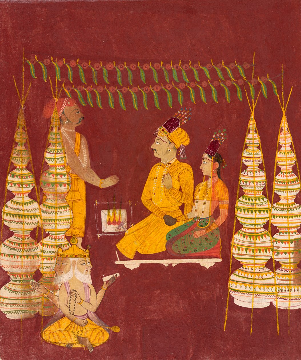 Cerimônia de Casamento com Brahma na Assistência, ca. 1680. de Unbekannt