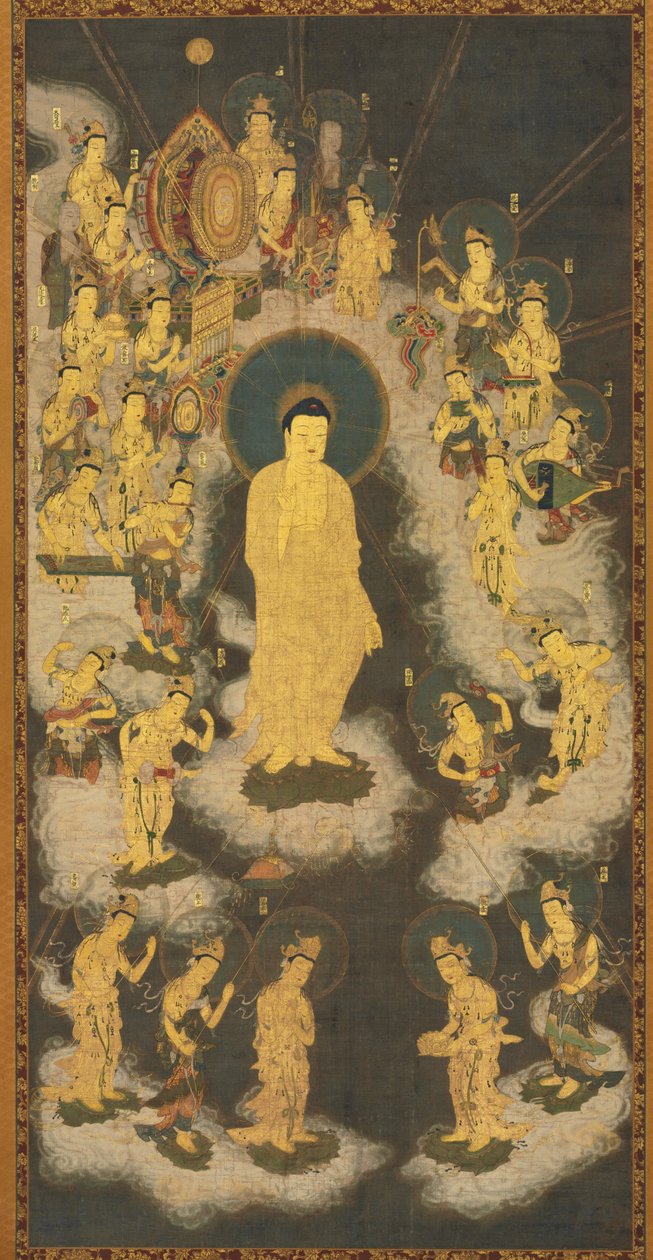 Descida de boas-vindas de Amida Buddha, 1300-33. de Unbekannt