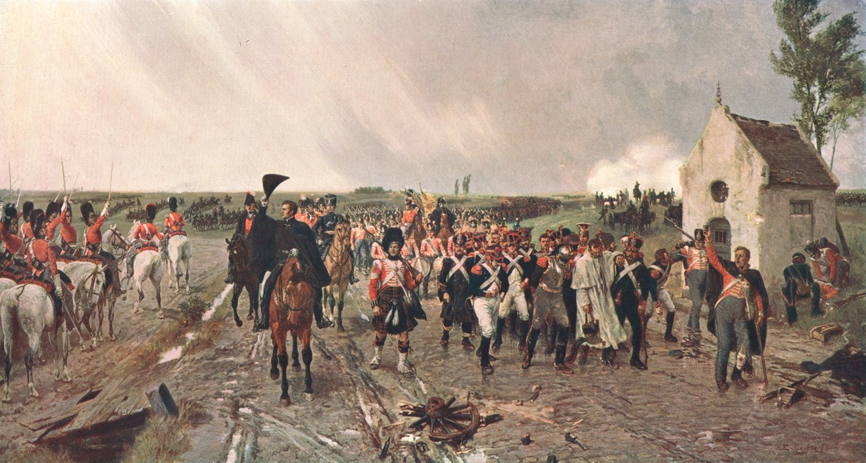Março de Wellingtons de Quatre Bras a Waterloo, 1815, c1878, c1902. de Unbekannt