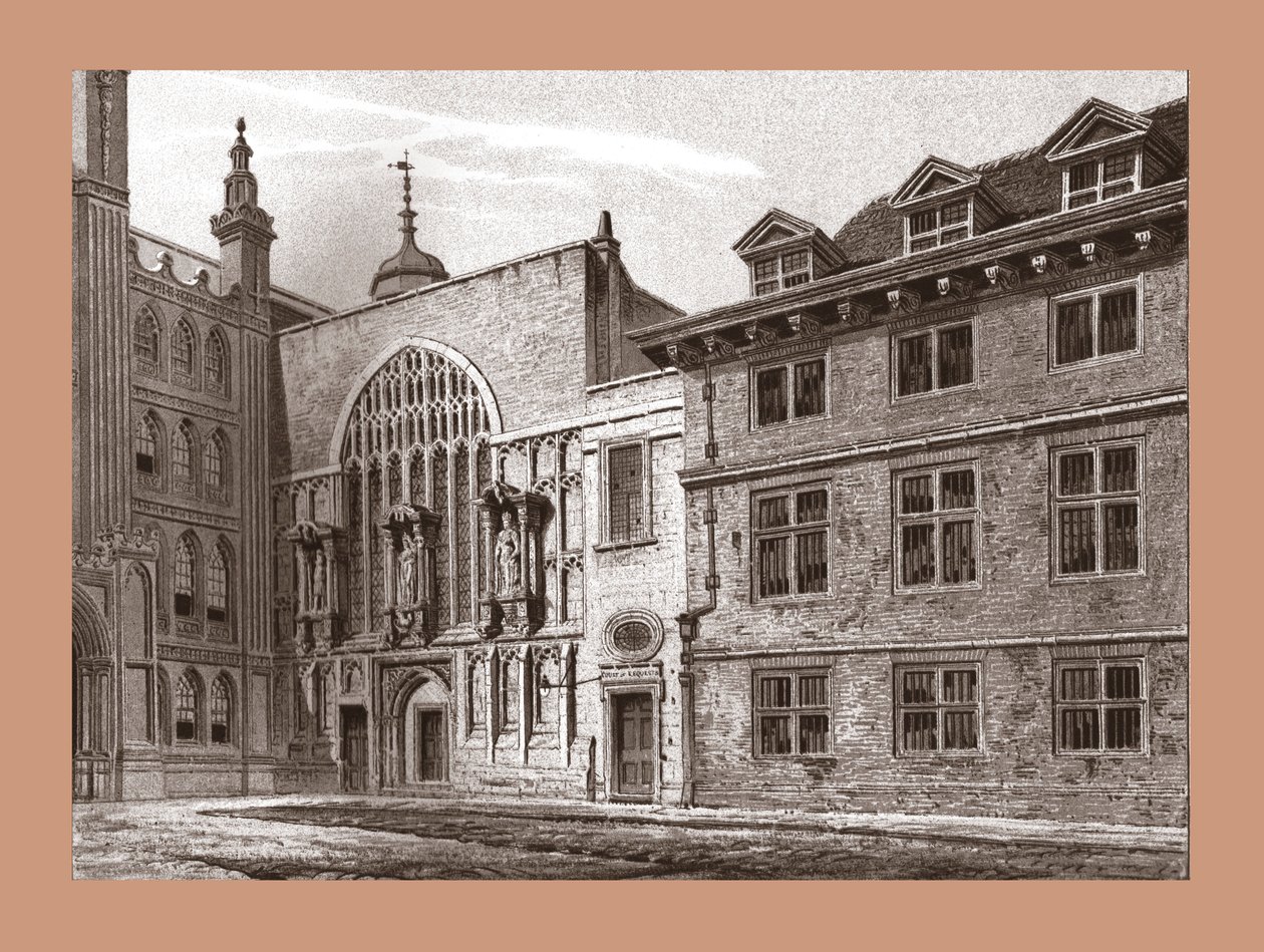 Frente oeste da capela de Guildhall, 1886 de Unbekannt