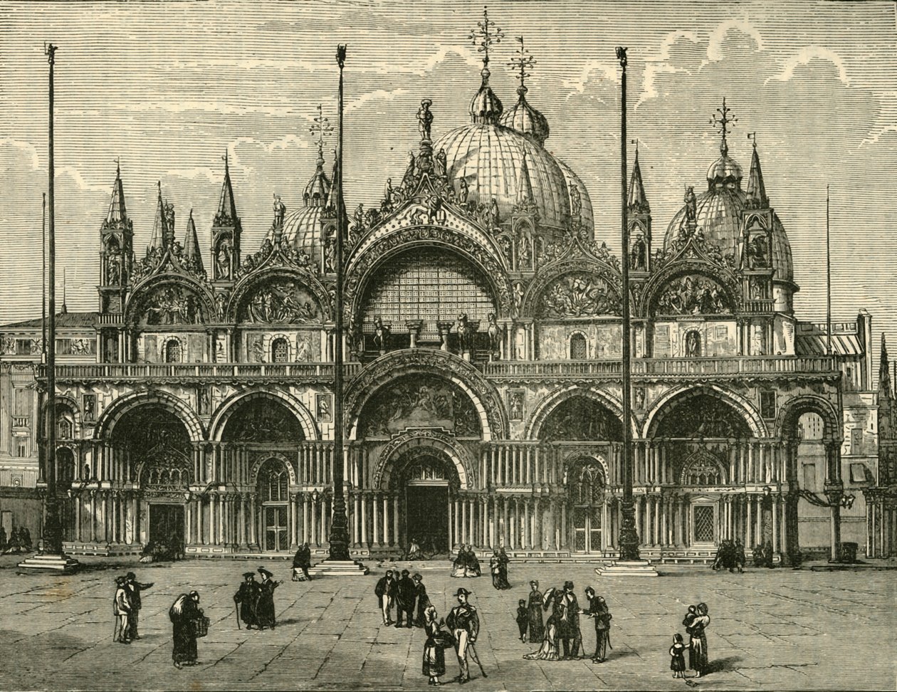 Frente oeste de São Marcos, Veneza, 1890. de Unbekannt