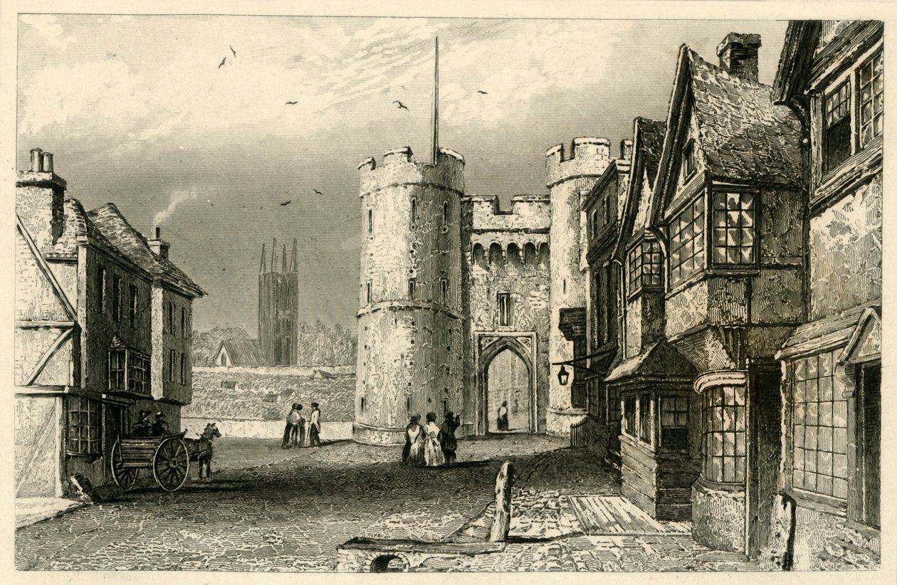West Gate, Canterbury, Kent, c1845. de Unbekannt