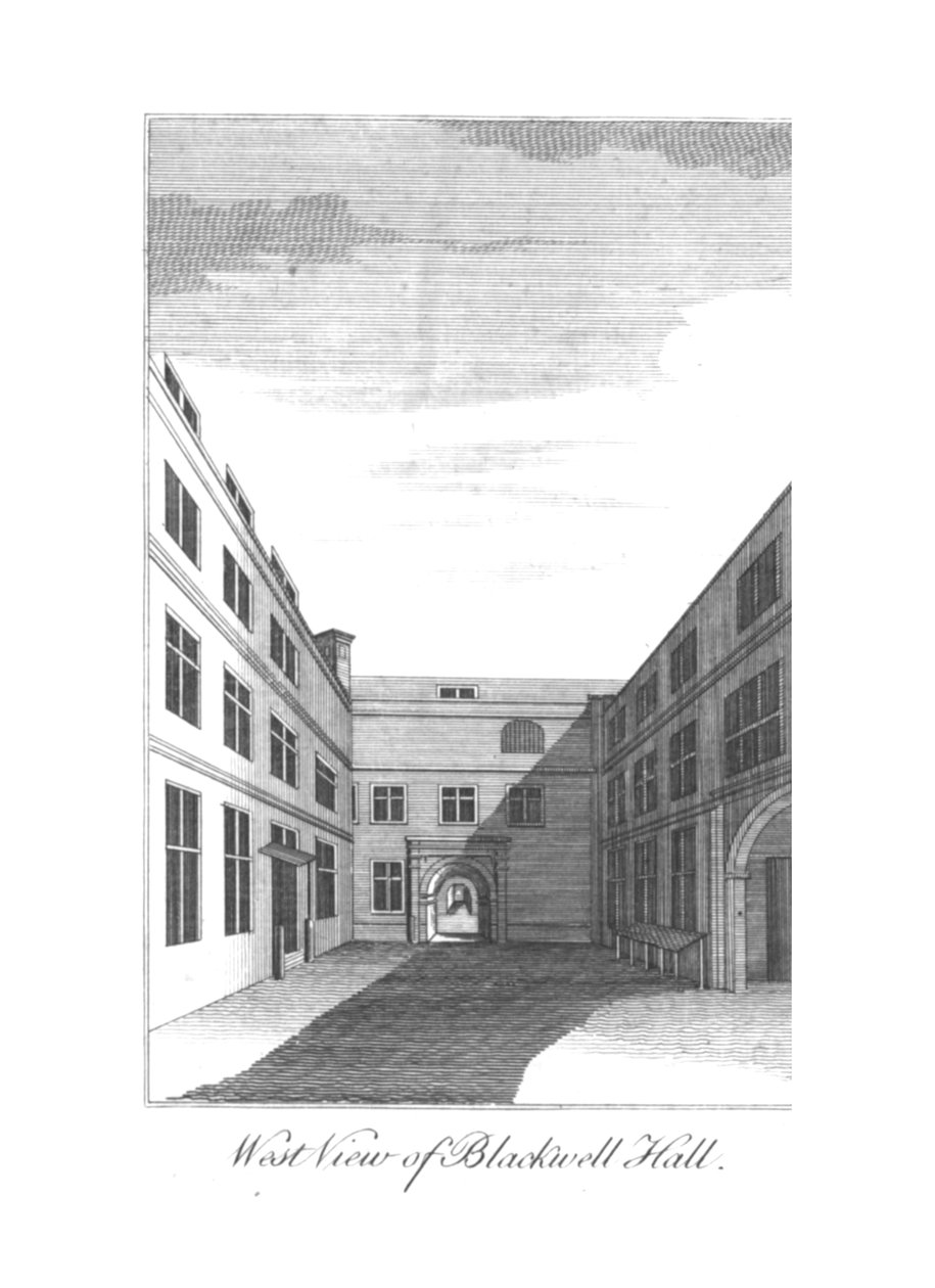 Vista oeste de Blackwell Hall., C1750-1800 de Unbekannt