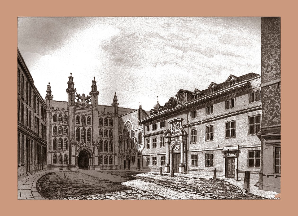Vista oeste da capela de Guildhall e Blackwell Hall, 1886 de Unbekannt