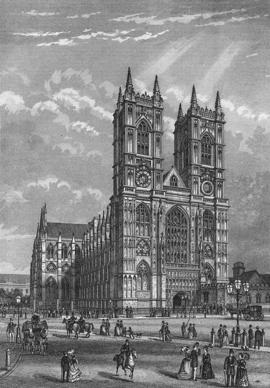 Frente oeste da Abadia de Westminster, Londres, c1860 1878 de Unbekannt