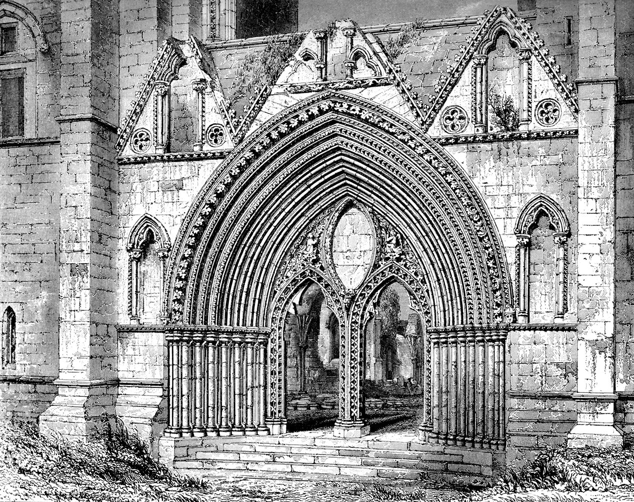 Porta ocidental da Catedral de Elgin, Elgin, Moray, Escócia, 1908-1909 de Unbekannt