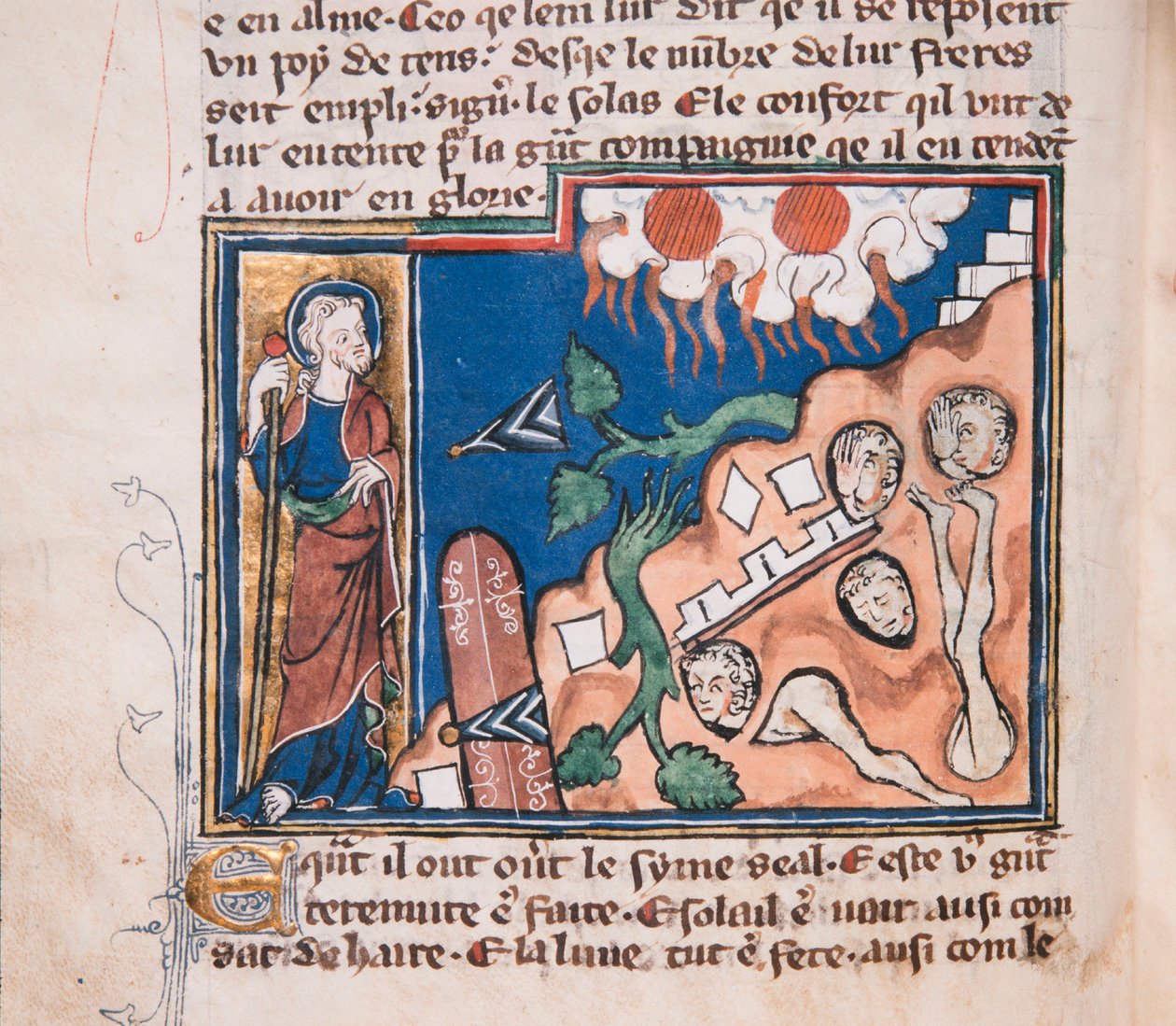 Quando Ele se levanta para fazer a terra tremer... Miniatura de: Apocalypse de saint Jean, ca 1320. de Unbekannt
